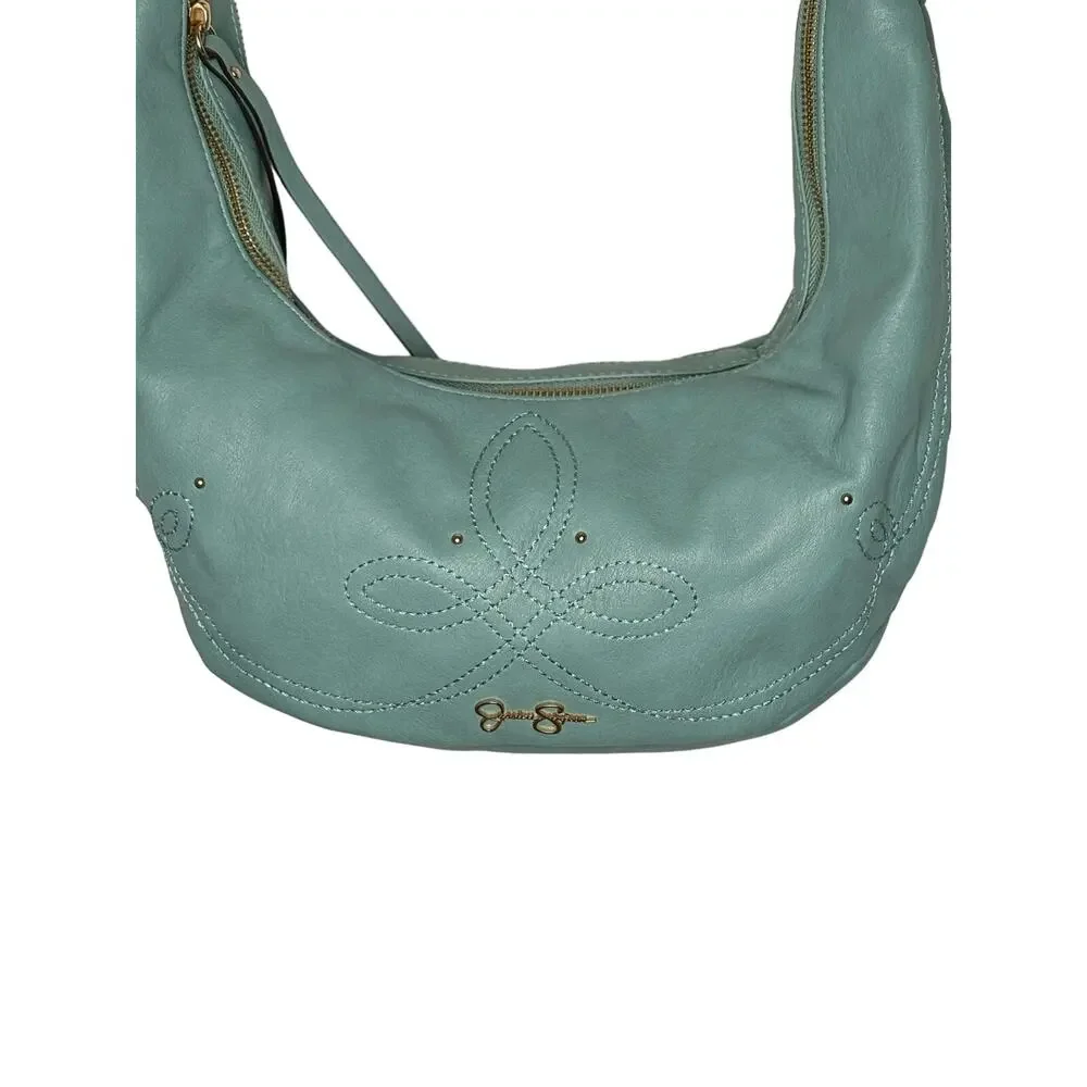 Jessica Simpson NWT London Hobo In Dusty Jade Shoulder Handbag Purse Zip Accent